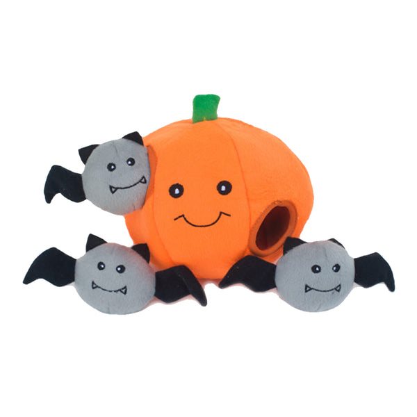Halloween Burrow - Pumpkin with Bats Dog Toy