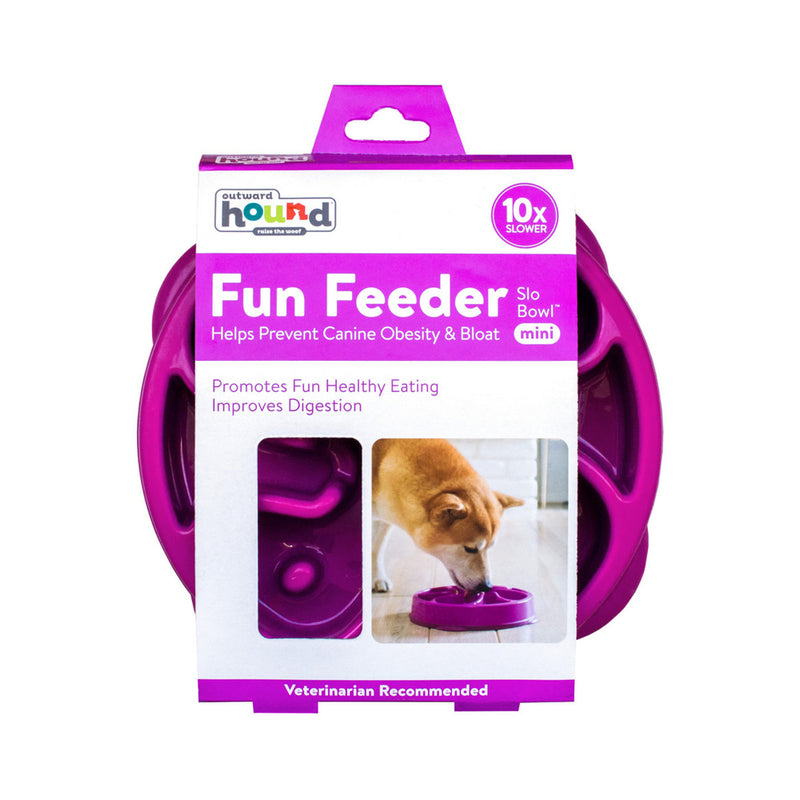 Fun Feeder Slo-Bowl Dog Bowl - Purple