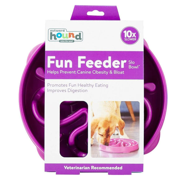 Fun Feeder Slo-Bowl Dog Bowl - Purple