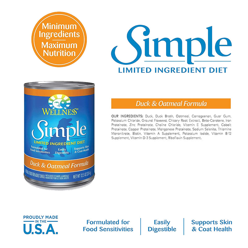 Simple Limited Ingredient Duck & Oatmeal Formula Canned Dog Food