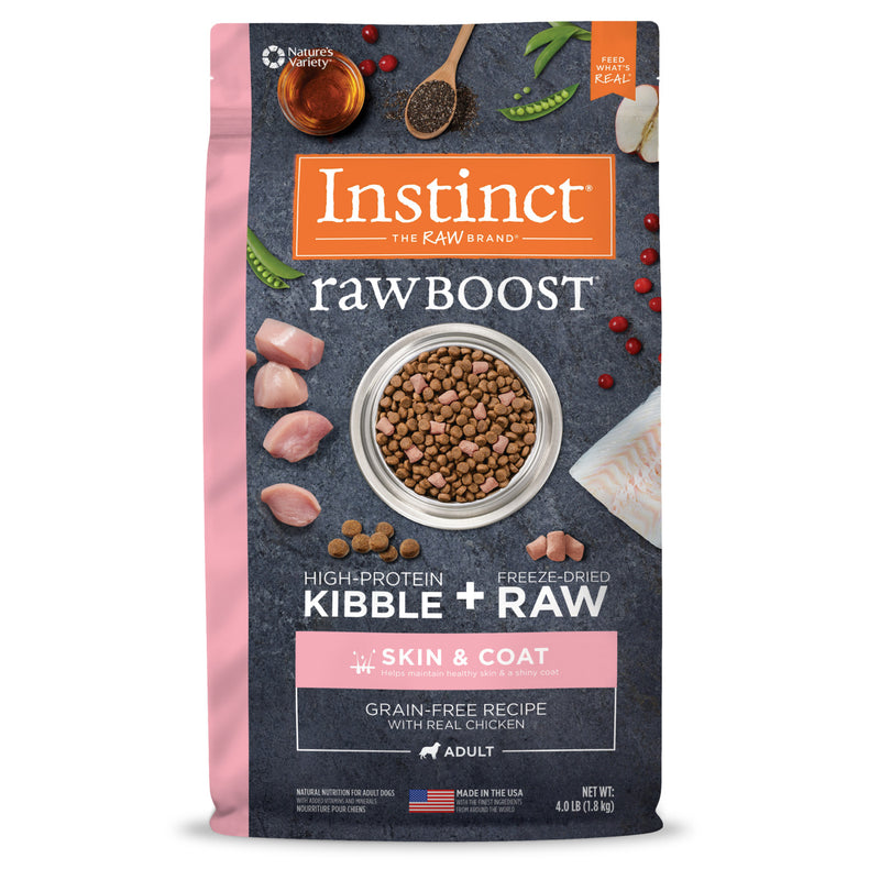 Raw Boost Skin & Coat Grain Free Chicken Recipe Dry Dog Food - 4Lbs