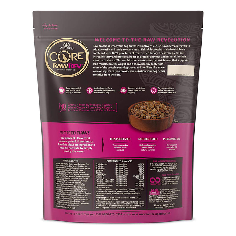 CORE RawRev Small Breed + 100% Raw Turkey Grain Free Dry Dog Food