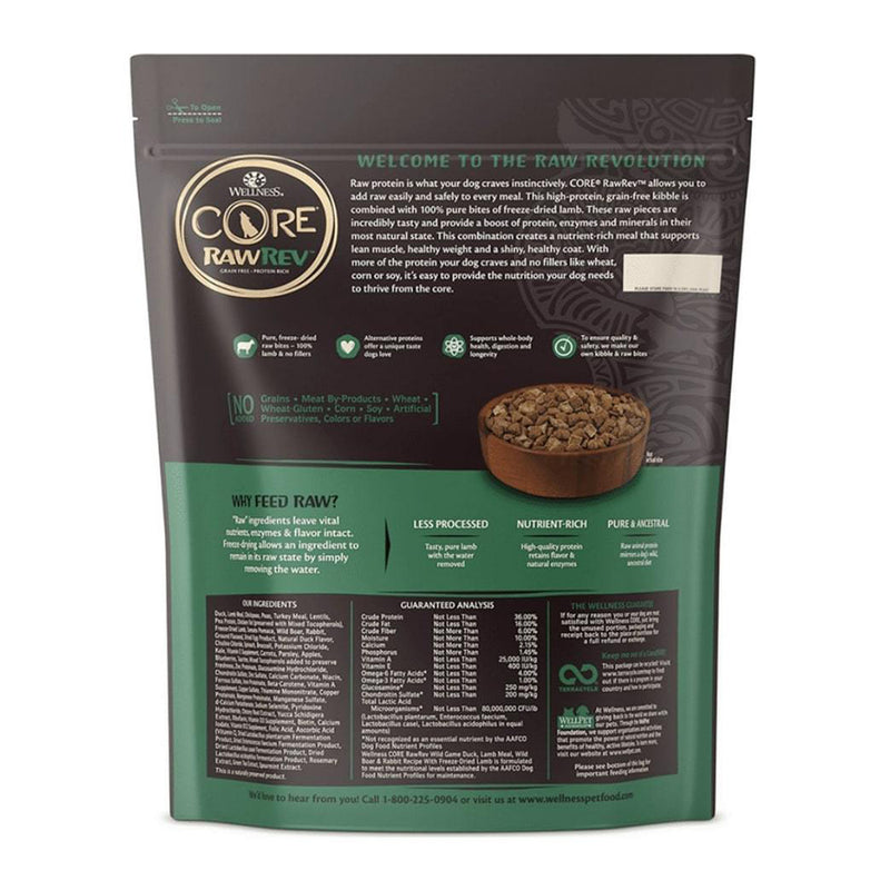 CORE RawRev Wild Game + 100% Raw Lamb Grain Free Dry Dog Food