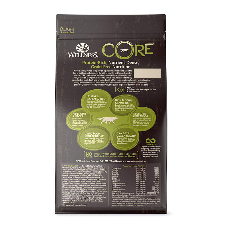 CORE Reduced Fat Deboned Turkey, Turkey Meal & Chicken Meal Recipe Grain-Free Dry Dog Food