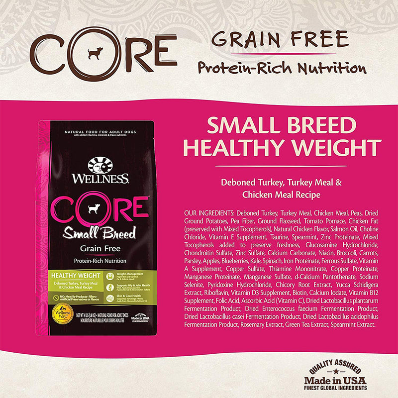 CORE Small Breed Healthy Weight Formula Deboned Turkey, Turkey Meal & Chicken Meal Recipe Grain-Free Dry Dog Food