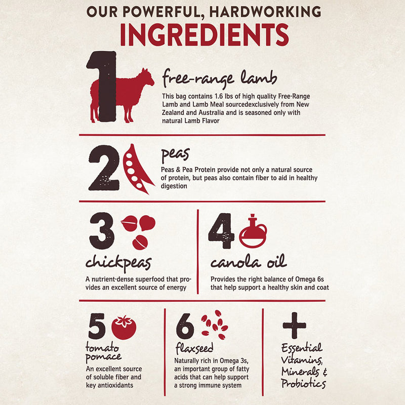 CORE SIX Free Range Lamb Grain Free Dry Dog Food