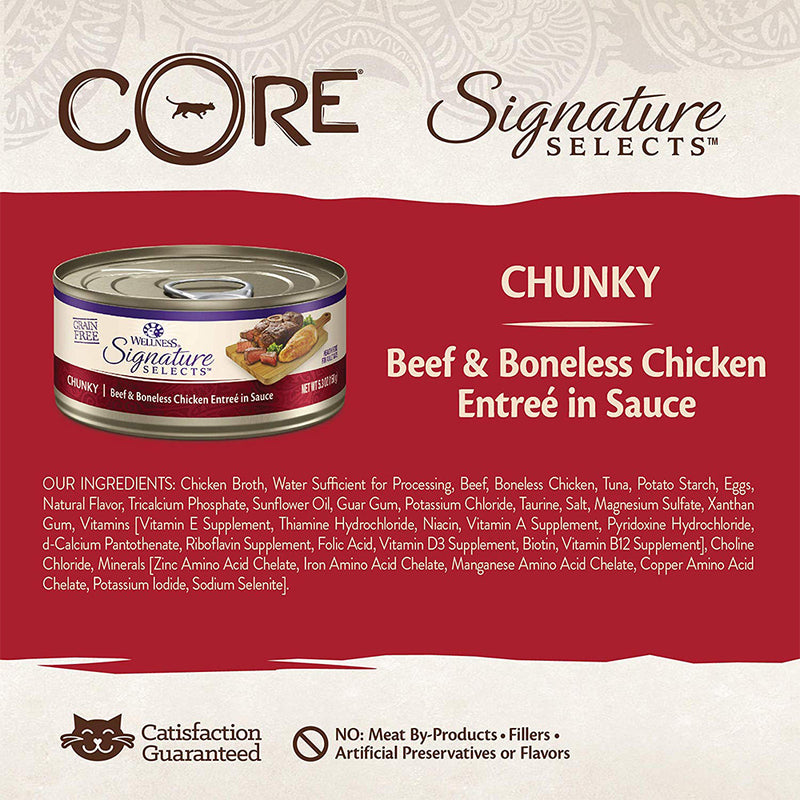 CORE Signature Selects Chunky Beef & Chicken Grain-Free Canned Cat Food