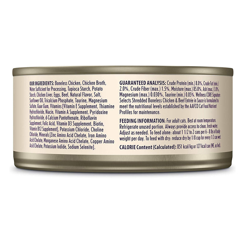 CORE Signature Selects Shredded Chicken & Beef Grain-Free Canned Cat Food