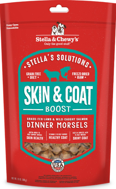 Stella's Solutions Skin & Coat Boost Grass-Fed Lamb & Wild-Caught Salmon Dinner Morsels Freeze-Dried Raw Dog Food