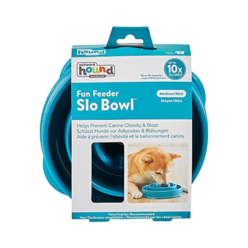 Fun Feeder Slo-Bowl Dog Bowl - Turquoise