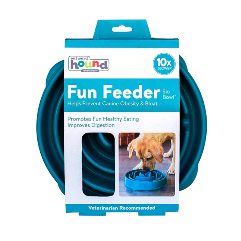 Fun Feeder Slo-Bowl Dog Bowl - Turquoise