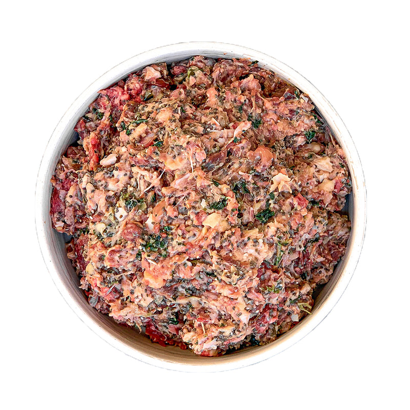 Turkey with Beef, Duck Liver, Chia Seeds & Kale Raw Dog Food