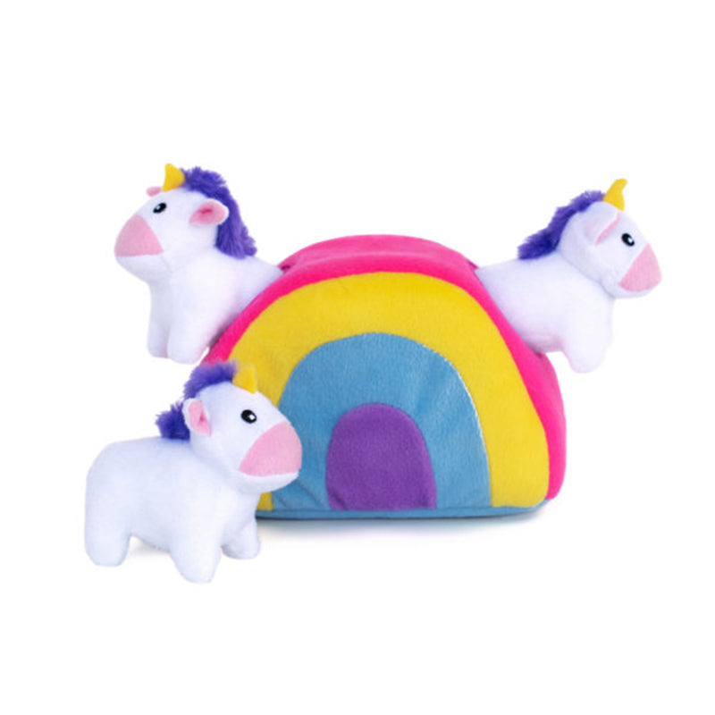 Zippy Burrow - Unicorns in Rainbow Dog Toy